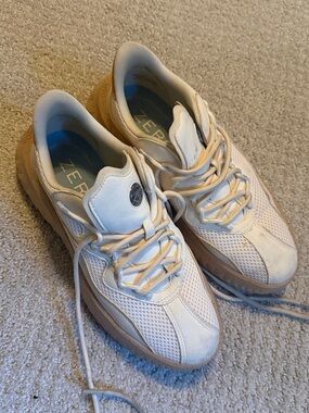 Cole Haan Beige Mesh Platform Sneakers - Neutral Cream Lace-Up